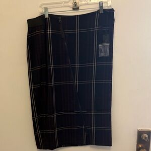 Lane Bryant Dark Plaid Pencil Skirt